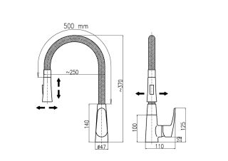 Смеситель для кухни Rav Slezak Amur AM719.5/11CMATC черный хром